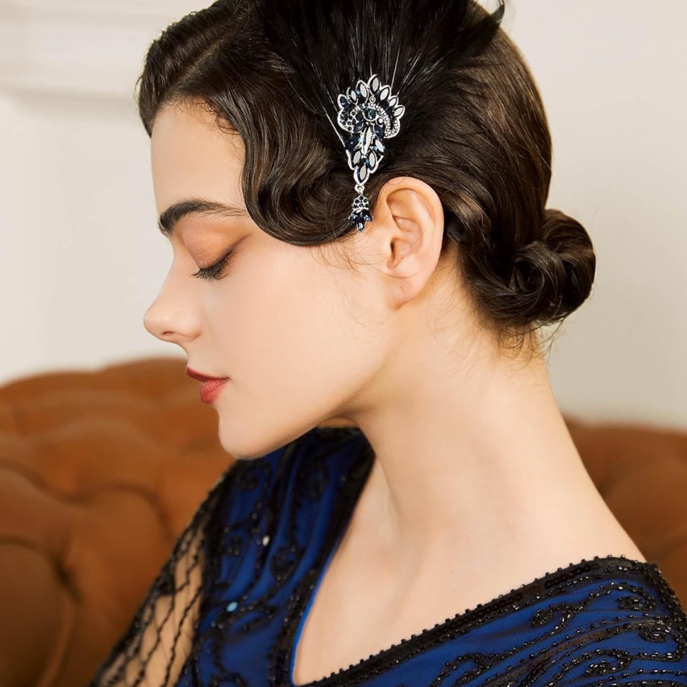 Intricate Black and Silver Hair Accessory
